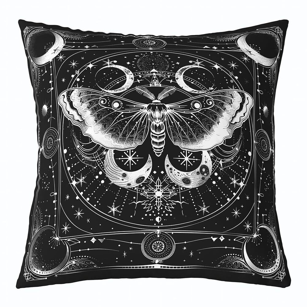 8672 Death Moth Pillow Case Cushion Cover Sun and Moon Throw Pillow Covers